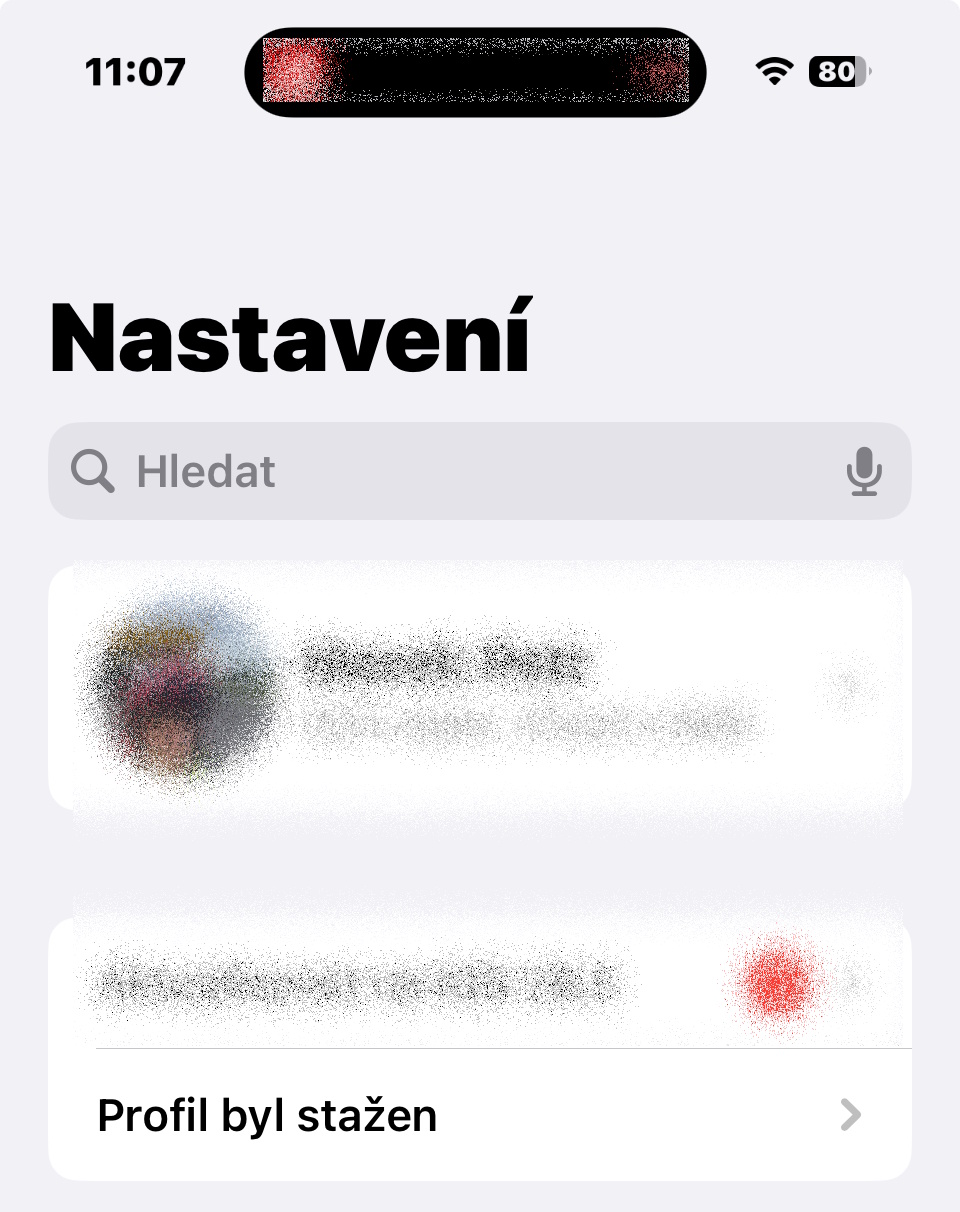 Profil v Nastavení